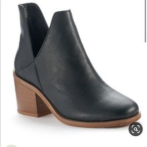 Cutout Block Heel Boots